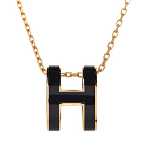 hermes black h necklace|Hermes diamond jewellery.